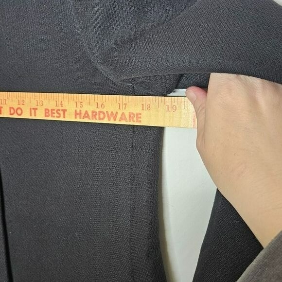 Club Monaco Black Coat Mid Length Wool Blend Lambs Leather Jacket winter sz S - Picture 8 of 10